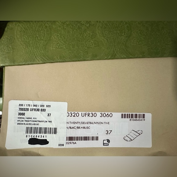 CONSIGNED-
GUCCI Nylon Web Womens Slide Sandals 37 (7) Black Green Red - Picture 9 of 9